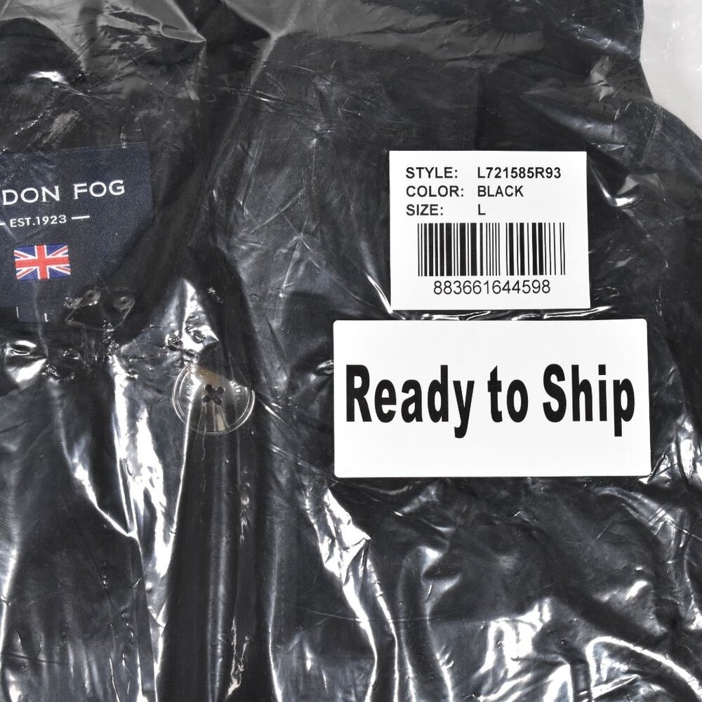 London Fog Women's Double Breasted Trench Coat w/ Belt Black Large L NEW - Picture 10 of 11